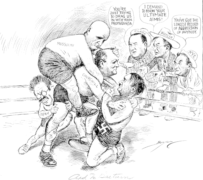 britain_churchill_in_a_wrestling_ring_being_mauled_japan_hirohito_mussolini_hitler